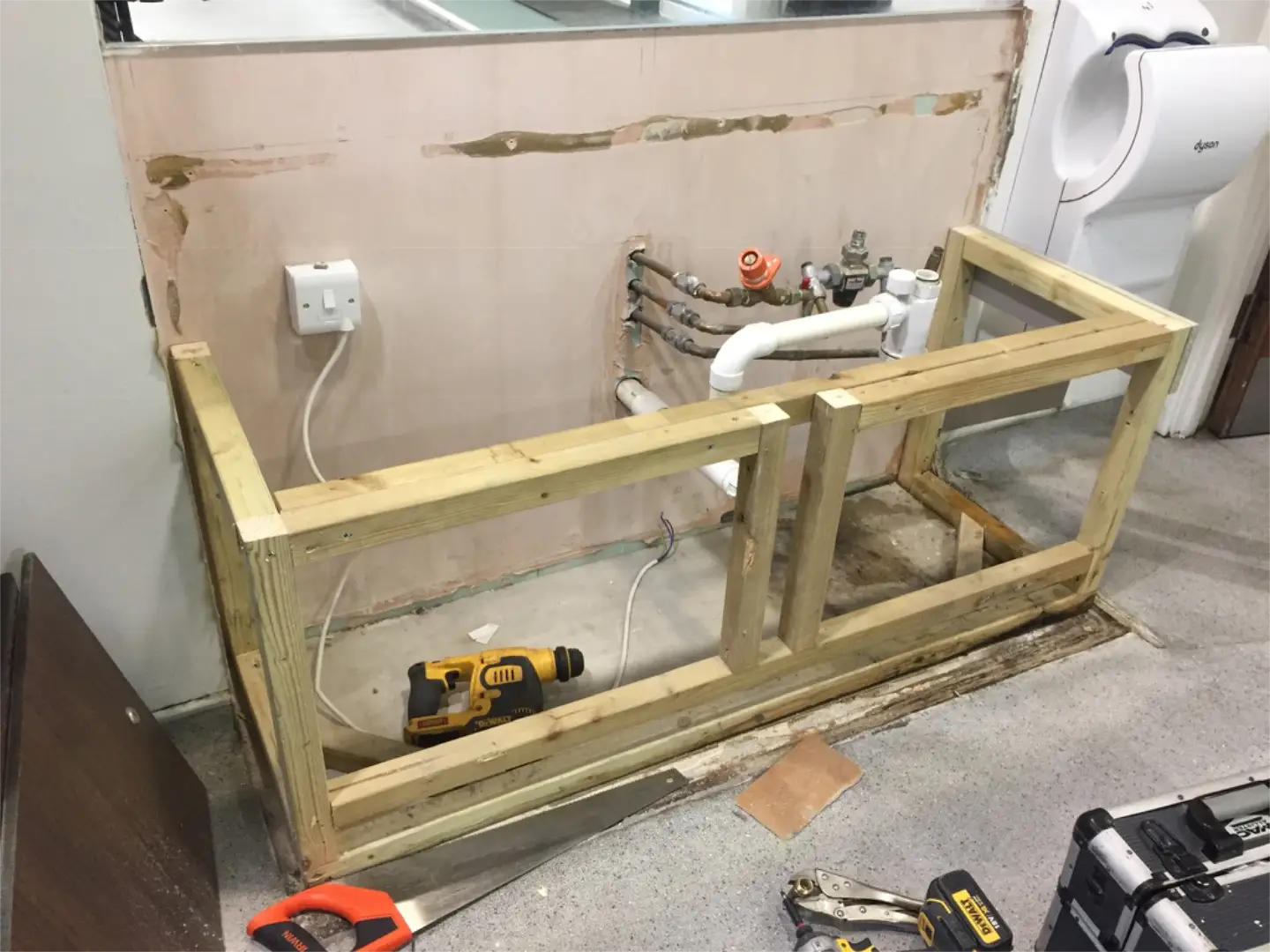 Commercial Vanity Unit Install Gym Central Reading